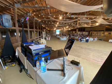 The View From Behind The DJ booth at an Indiana Barn Wedding.