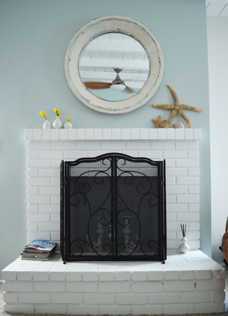 Newport Beach CA Cottage - Michaela May Interior Design fireplace decor
