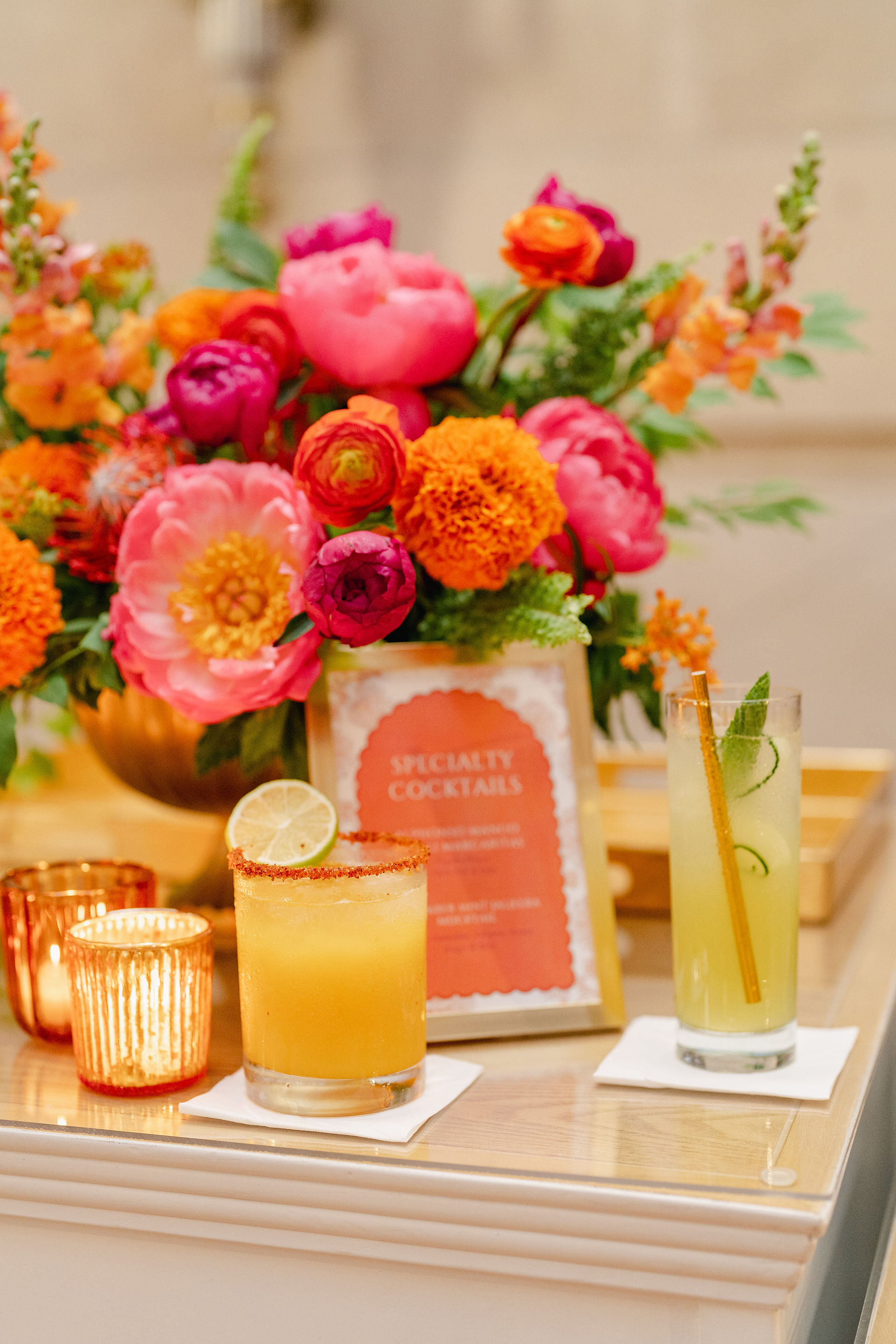 Signature drinks for gala cocktail hour 