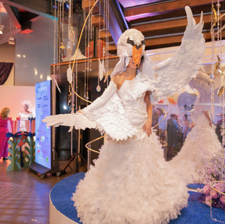 Surreal swan performer