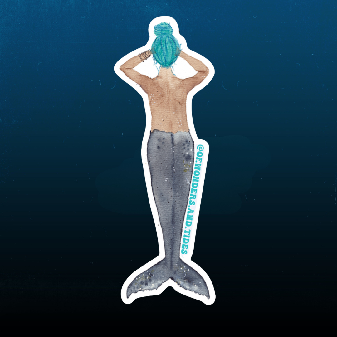 Humpback Whale Mermaid Sticker