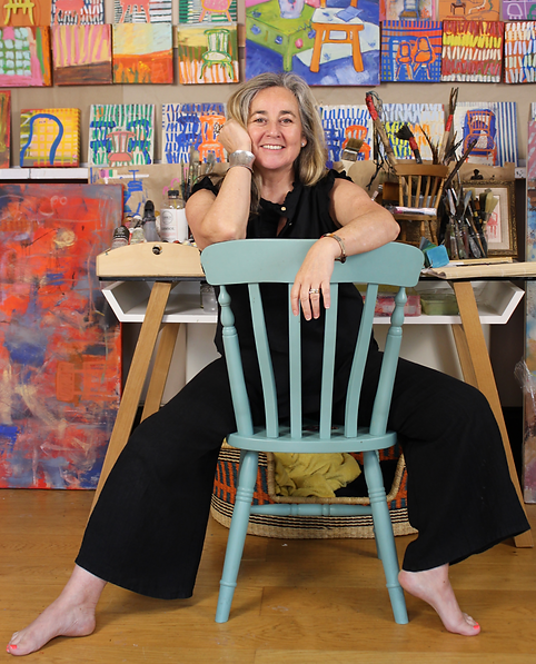 Victoria McDonnell Art Photo Portrait on a Chair.