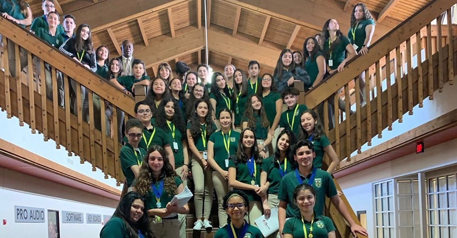 Stairwell group photo