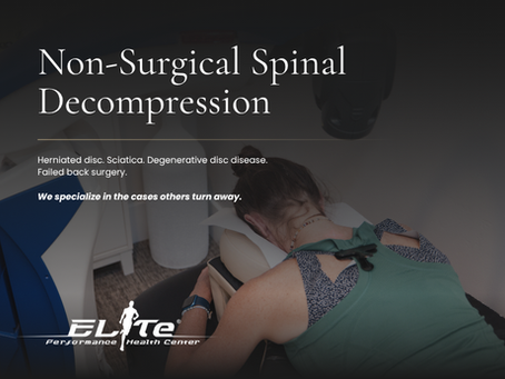 Non-surgical spinal decompression treatment for herniated disc patient at Elite Performance Health Center South Jordan