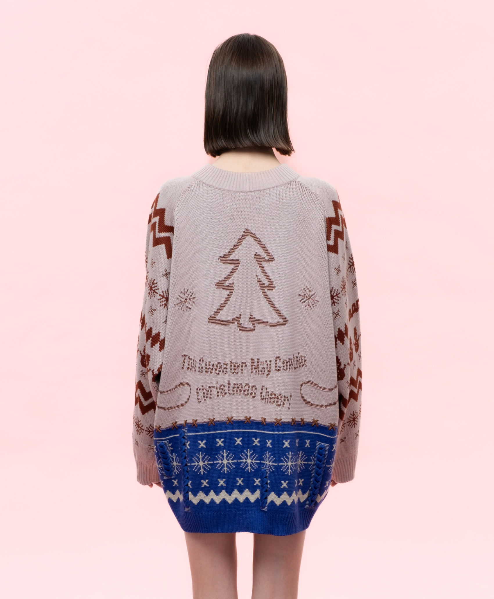 Loonyloop pink Christmas sweater