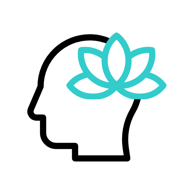 Animated side profile of a man with a bouncing lotus flower symbolizing the peace of mind Drive Zen provides during the car buying process.