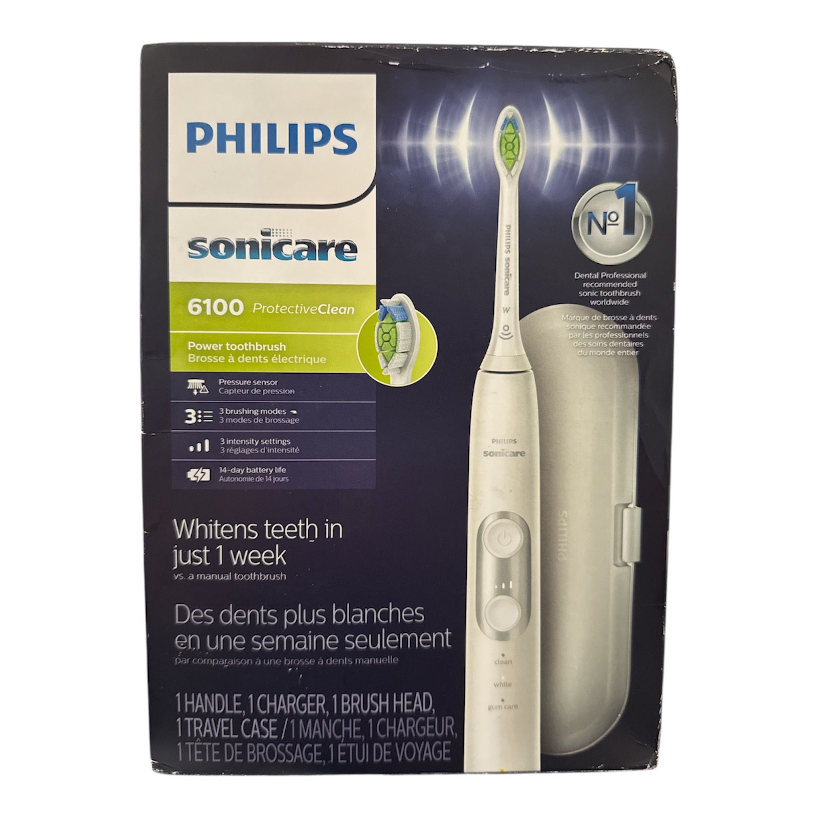 Philips Sonicare ProtectiveClean 6100 Electric Toothbrush - White Silver