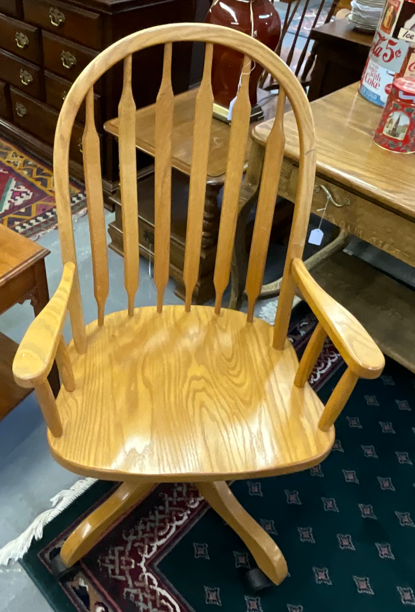 VERY CLEAN, GREAT QUALITY OAK OFFICE CHAIR