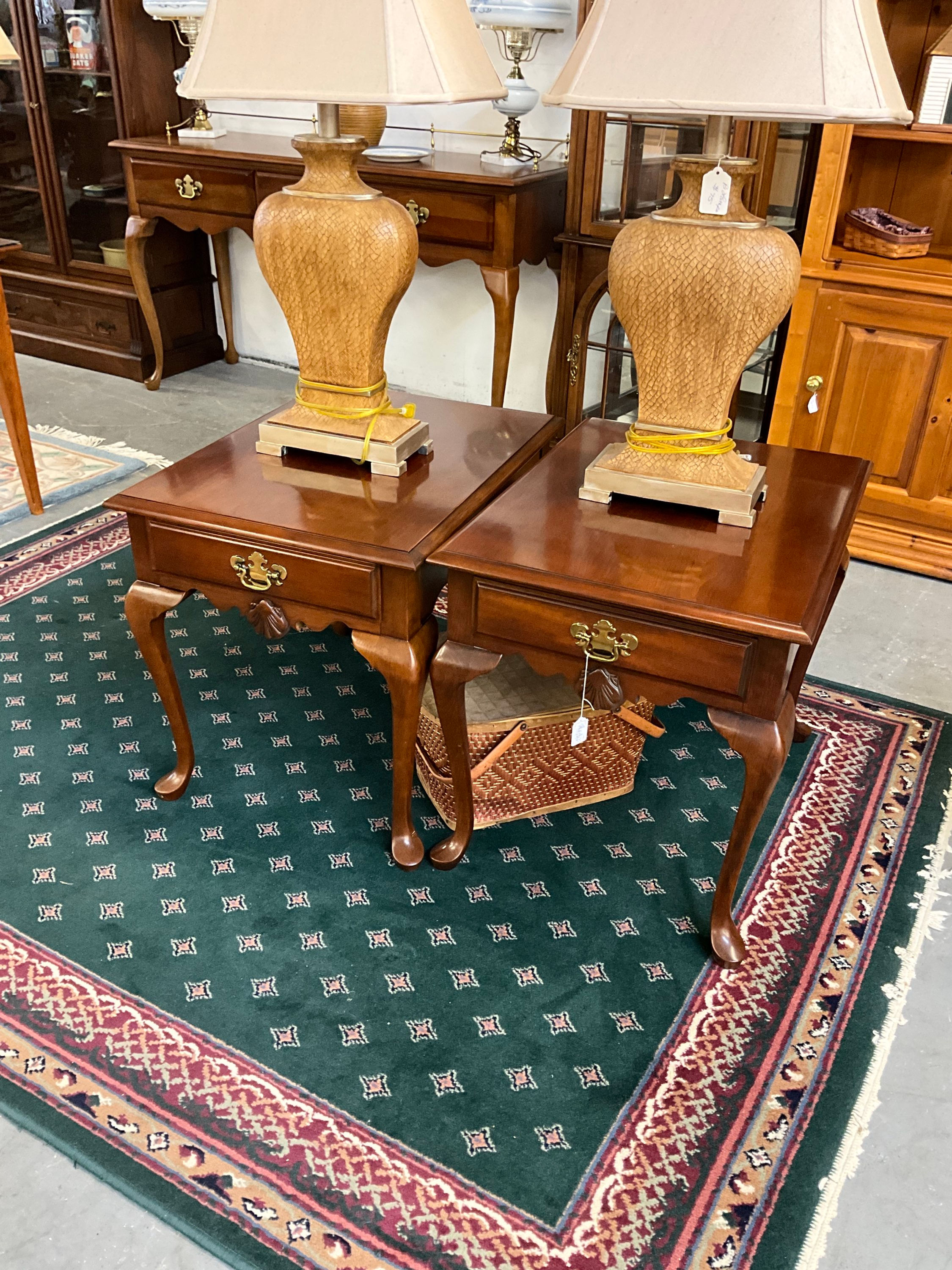 PAIR OF SUPER CLEAN SOLID CHERRY END TABLES