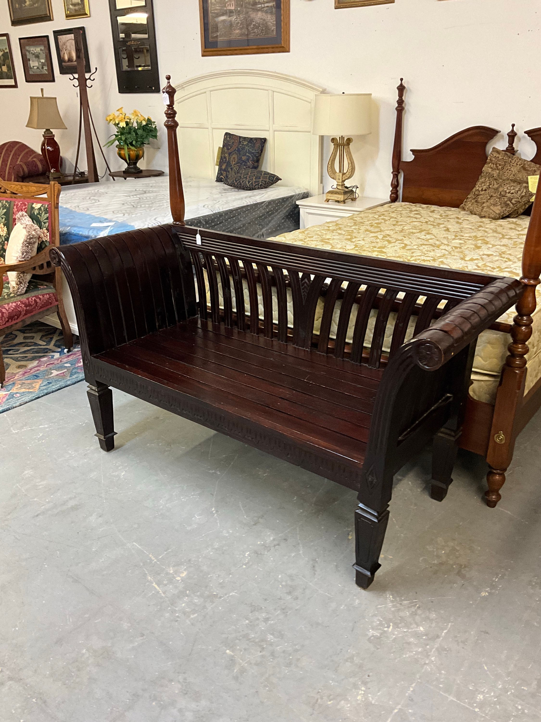 SOLID MAHOGANY OVERSIZED BENCH