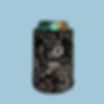 can cooler with brown and white flower design
