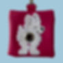 westie on dark pink background