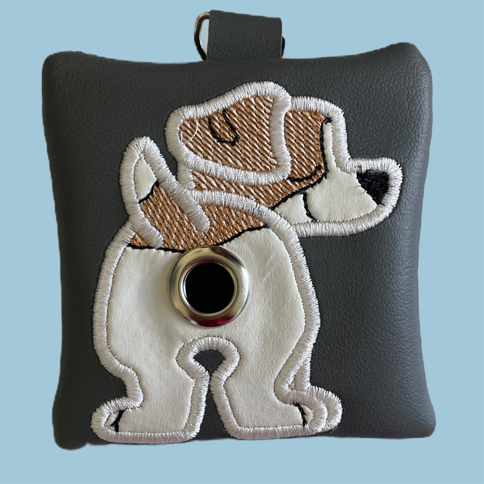 Jack Russell on dark gray background