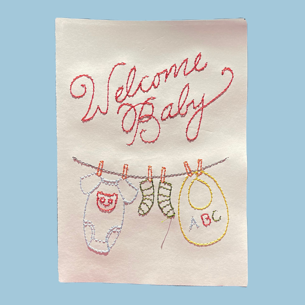 Baby Card with clothesline