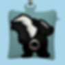 Skunk on Teal Background
