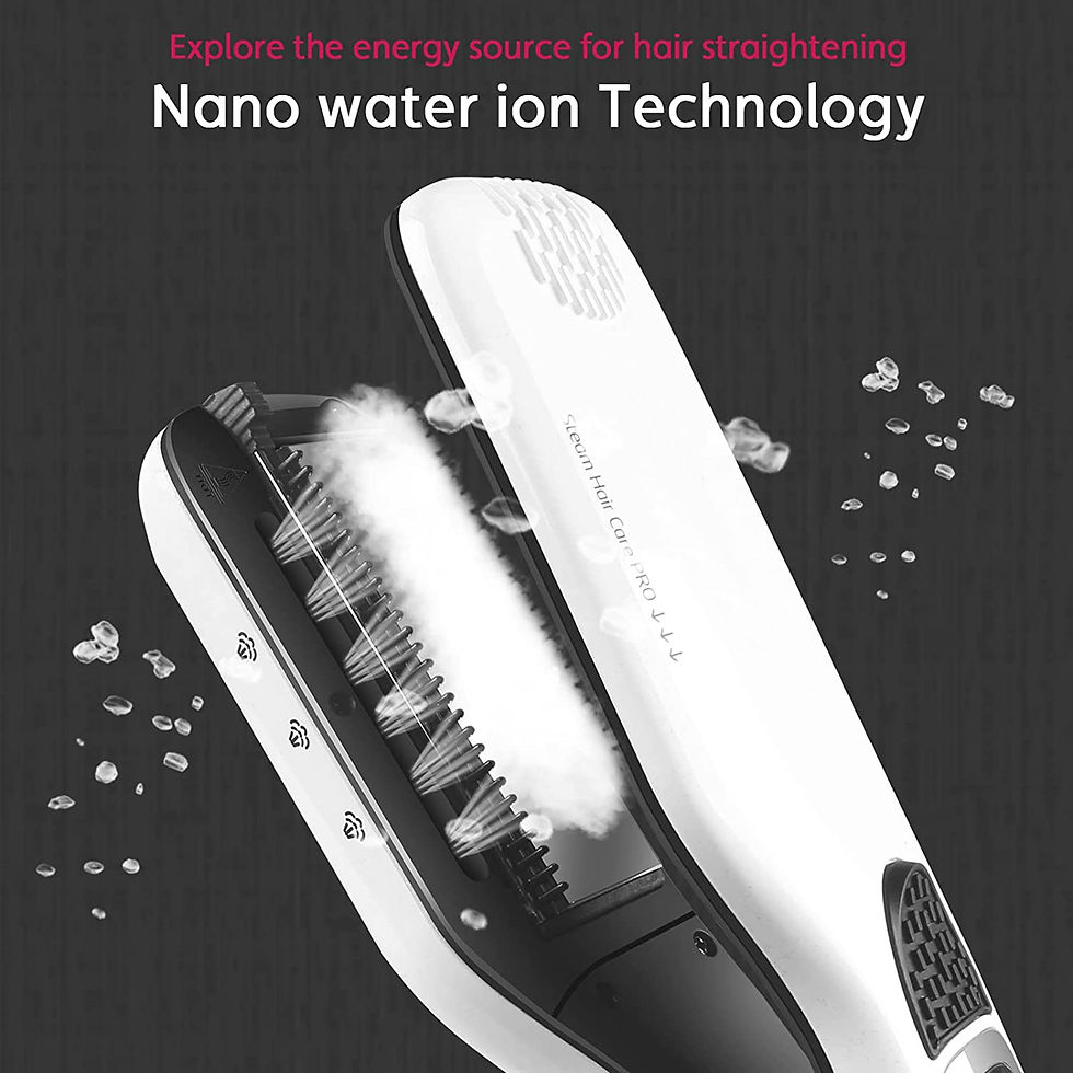 Thumbnail: Professional Hair Straightener Steam Flat Iron Straightening Brush Electric Hair