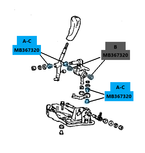 Thumbnail: Galant VR4 91-92 Shifter Bushings