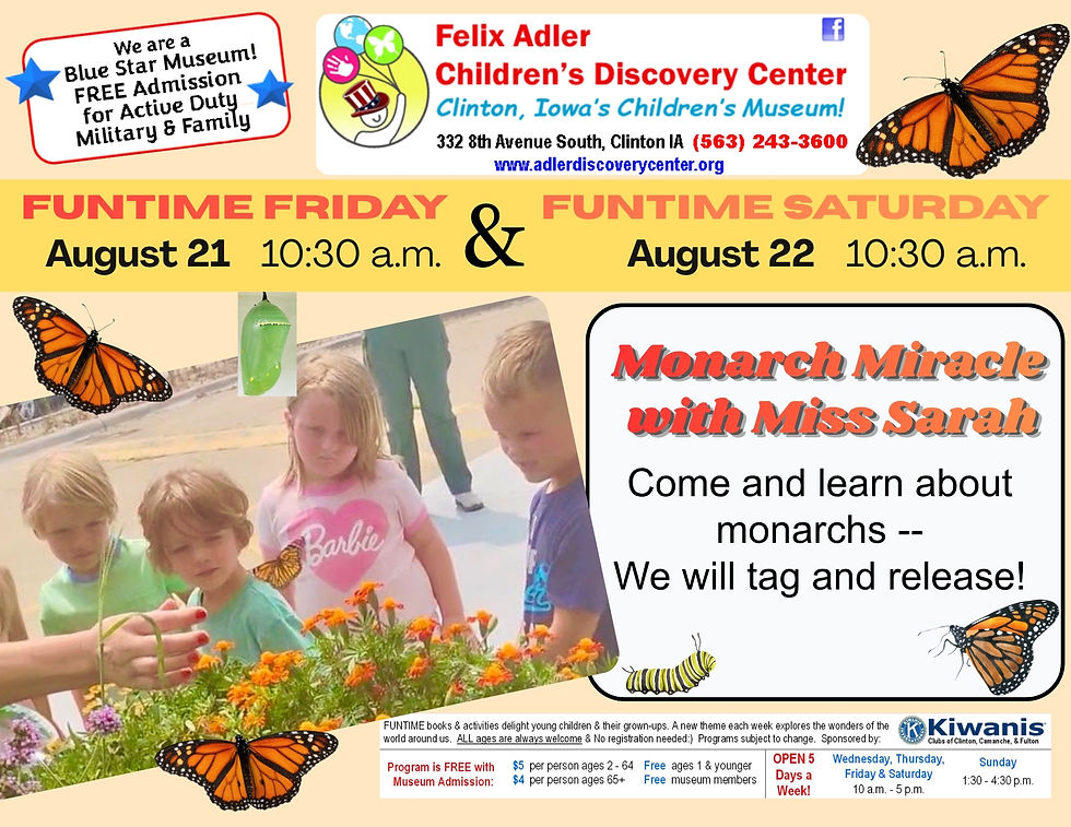 FTF & FTS 8-21-8-22 - Monarch Tagging DISCOVERY CENTER