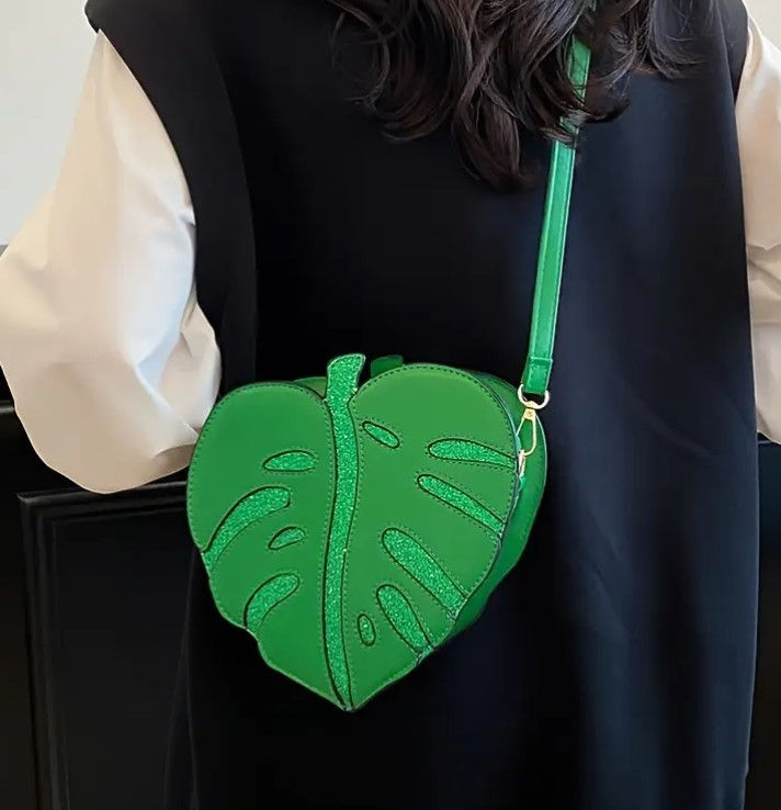Thumbnail: Mini Monstera Handbag - Green Glitter