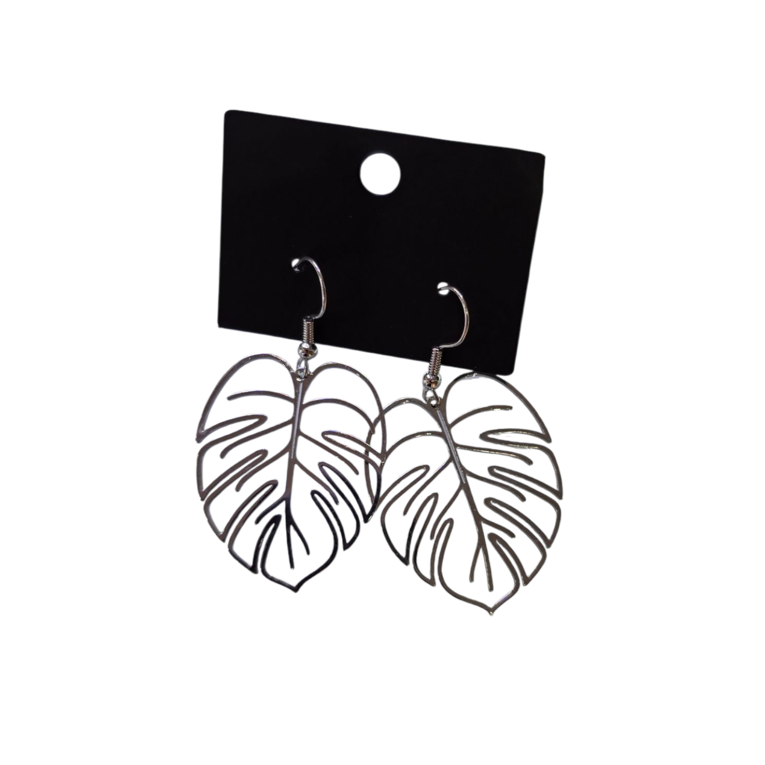 Monstera Earrings - Silver 