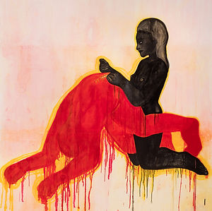  Raccommodeuses 1, 2022 Ink on Wenzhou paper laid on coated linen canvas Encre sur papier Wenzhou (écorce mûrier) marouflé sur toile de lin enduite 185 x 169 cm (72 7/8 x 66 1/2 in.) Photo: Romain Darnaud