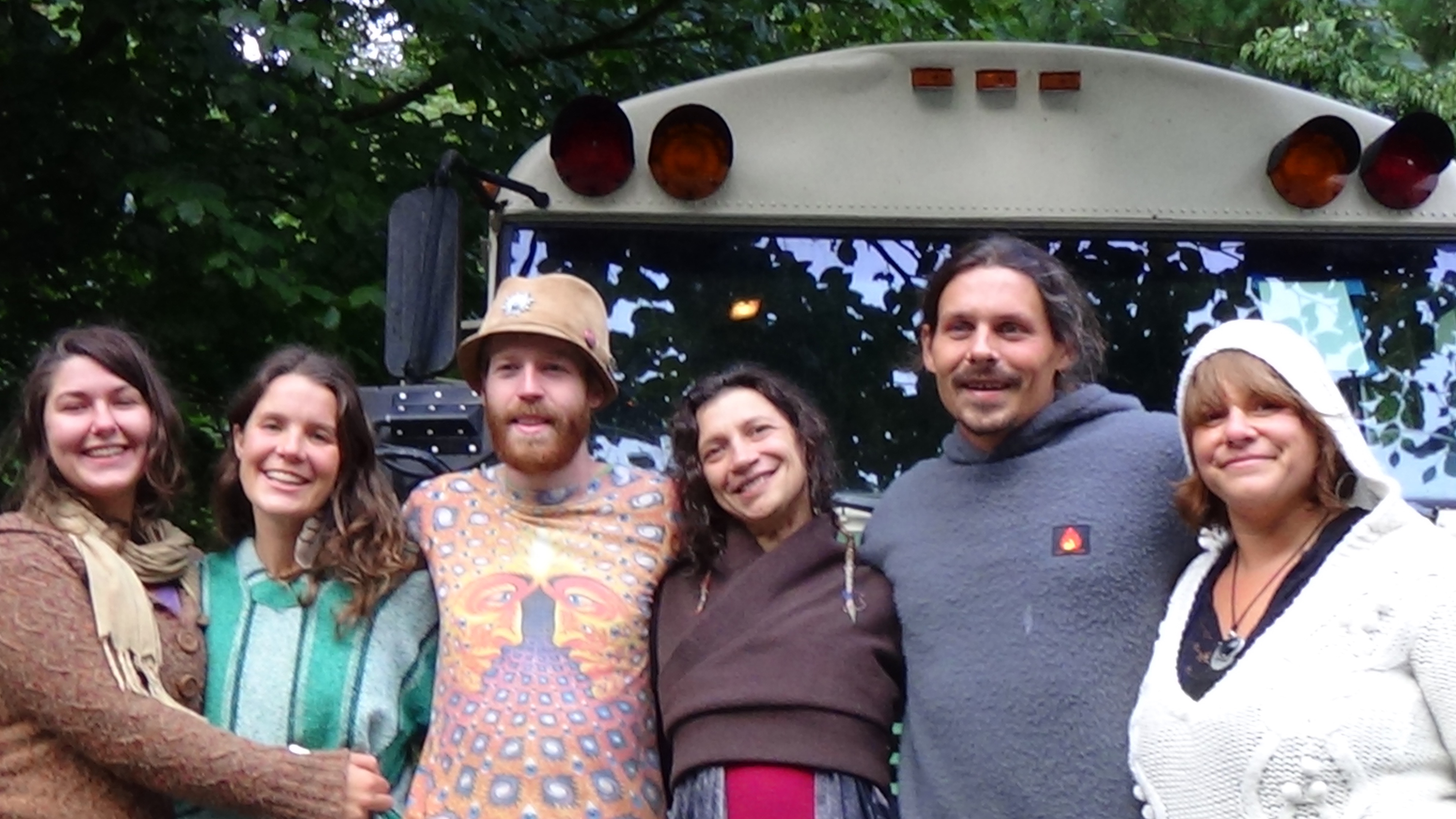Friends in front of the bus!