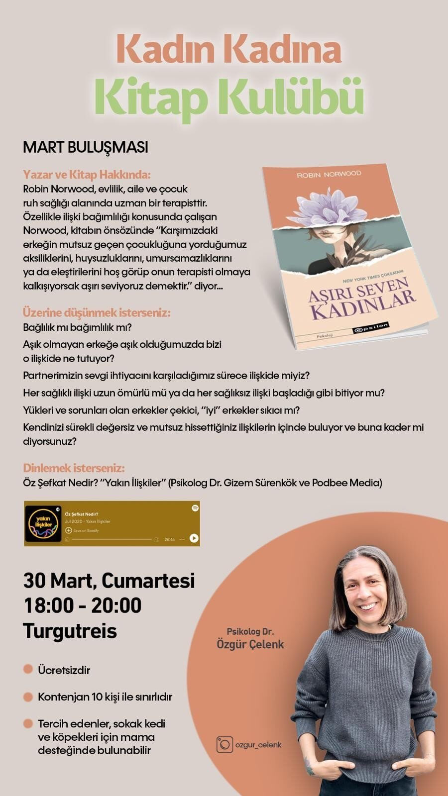 SÖYLEŞİ◢ Kadın Kadına Kitap Kulübü / Psikolog Dr. Özgür Çelenk