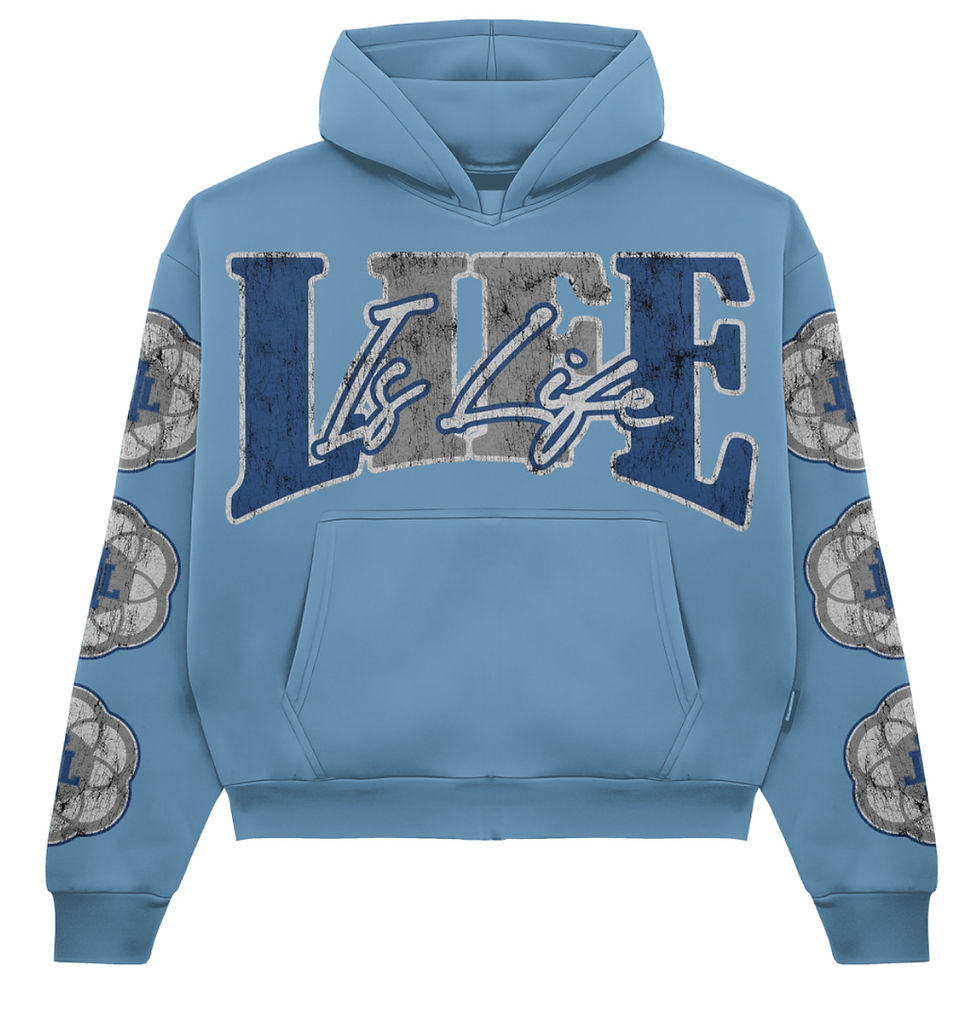 Thumbnail: LIFE IS LIFE HOODIE - Columbia Blue