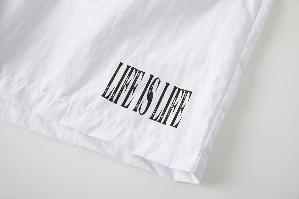 Thumbnail: LIFE IS LIFE NYLON SHORTS- White