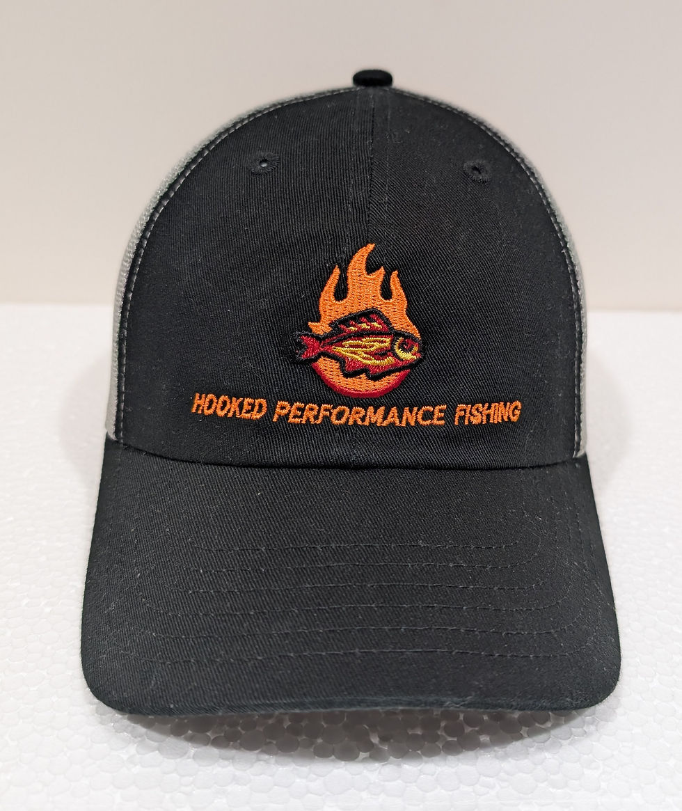 Thumbnail: HOOKED HPF Logo Black Grey Snapback Mesh Back Trucker Hat