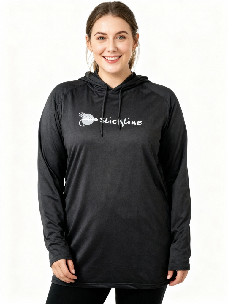 SLICKLINE Logo UPF 50+ UV Quick Dry Cool Hoodie Fishing Shirt