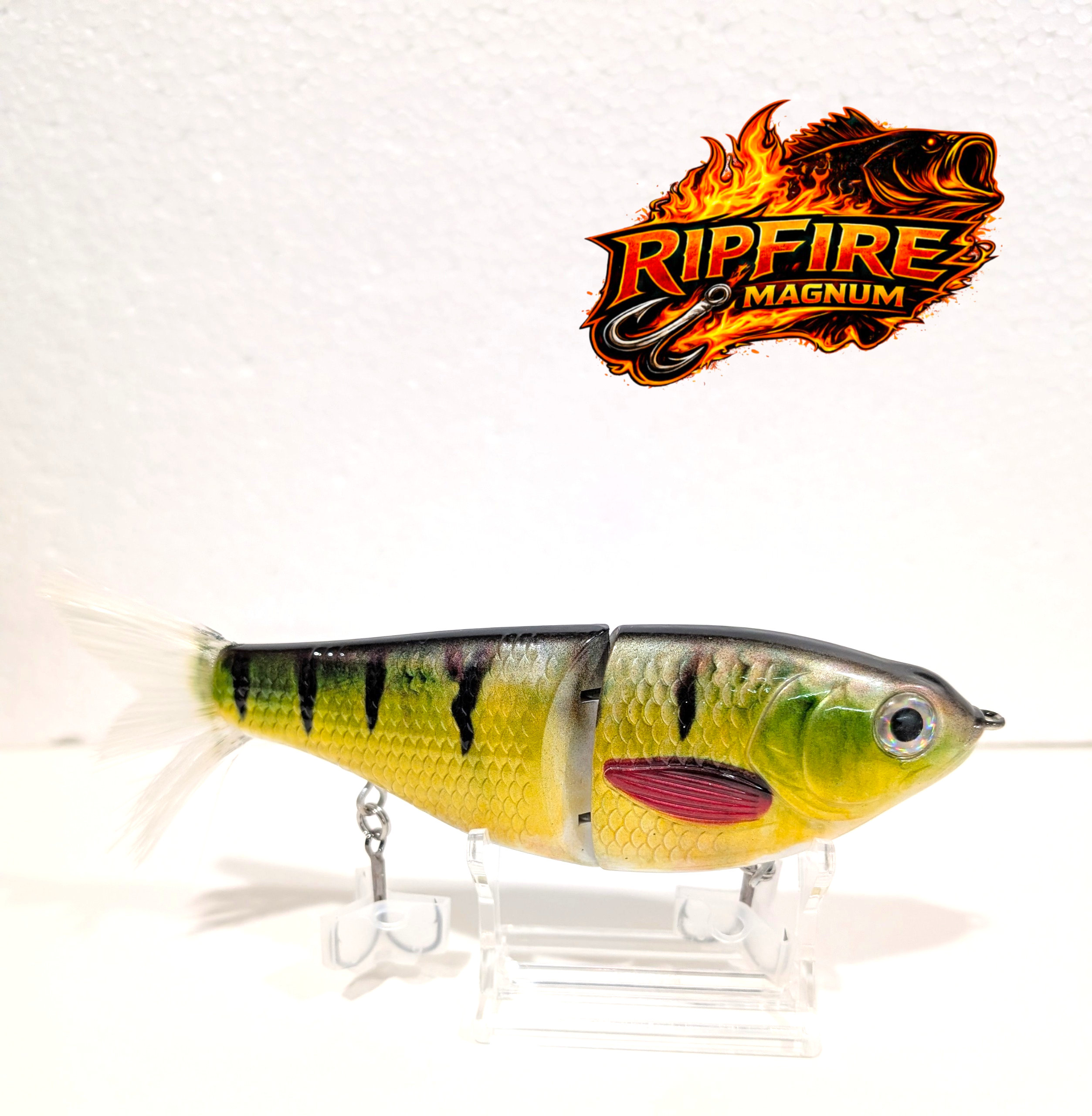 HPF RipFire Magnum 6.8" Jointed Minnow Glide Bait - Blaze Tiger 
