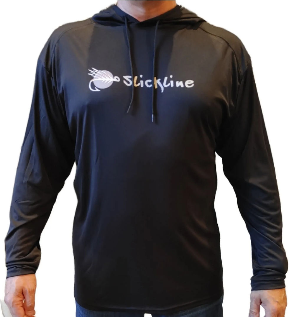 SLICKLINE Logo UPF 50+ UV Quick Dry Cool Long Sleeve Hoodie Fishing Shirt