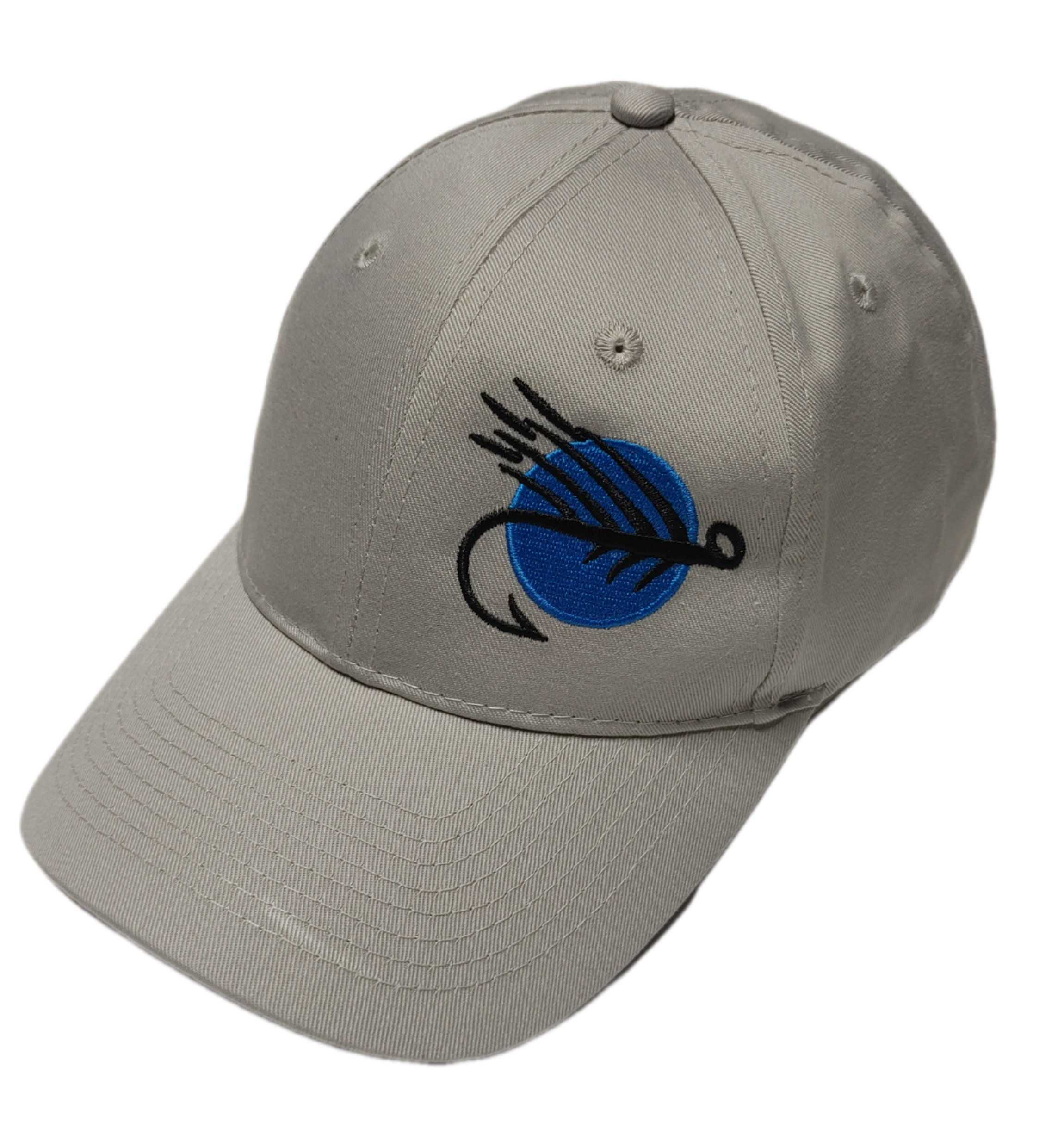 Slickline Fishing Twill 6-Panel Ball Cap- Silver Logo Left Offset