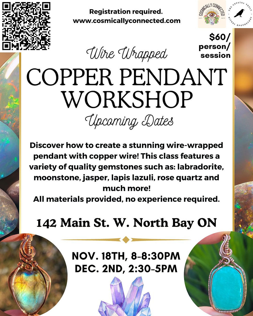 Wire Wrapped Copper Pendant Workshops