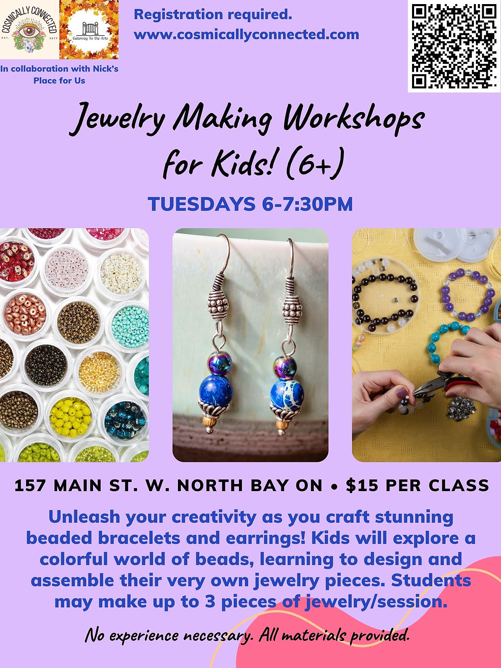 Jewelry Making Workshops for Kids!