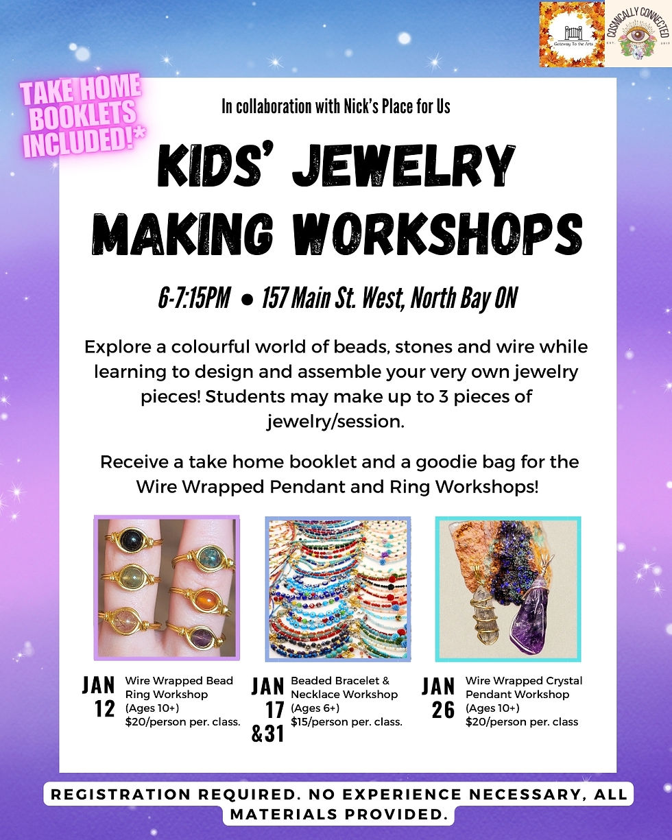 Jewelry Making Workshops for Kids!
