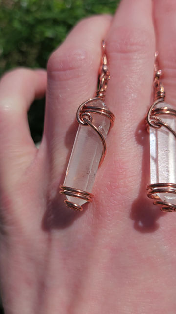 Miniatura: Quartz Energy - Earrings in Pure Copper