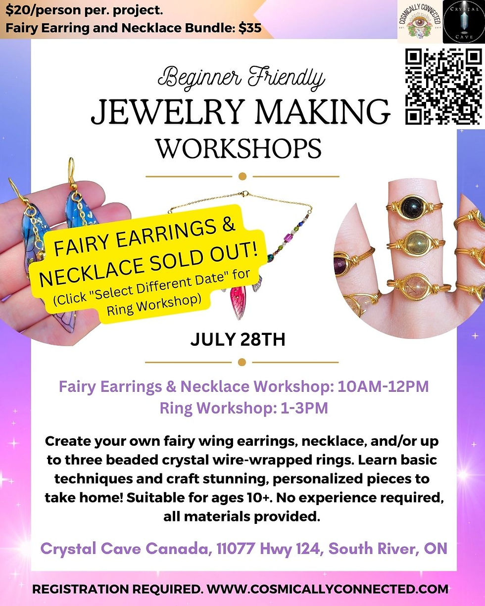 Jewelry Making Workshops at Crystal Cave Canada!