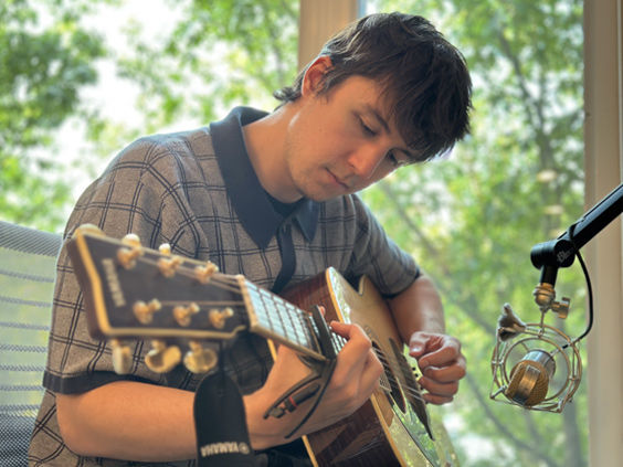 Mason on Guitar