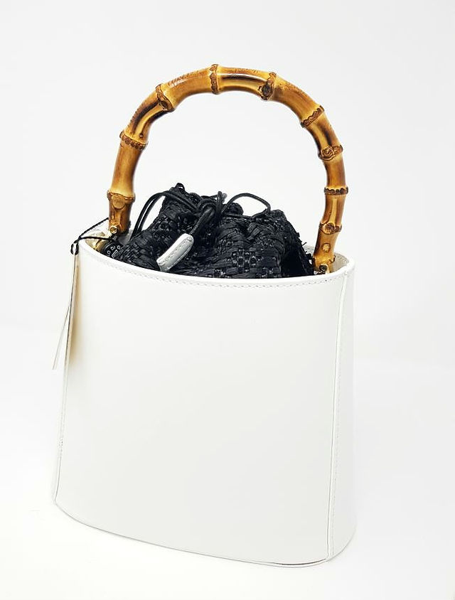 Luxury Leather White & Black the Orchid Bag