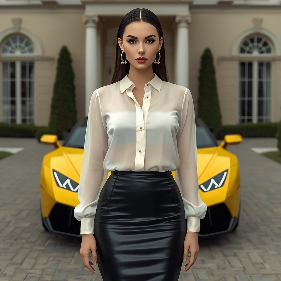 The Long Sleeve Long Blouse styled with Leather by Vivien Lauren.