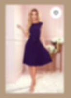 Model wearing A lovely A line pleated midi dress by Vivien Lauren