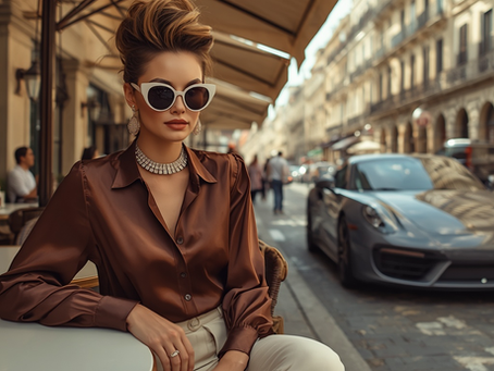 The Long Sleeve Long Blouse styled with High End Accessories by Vivien Lauren.