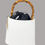 Thumbnail: Leather Bucket Bag with woven lining designed by Vivien Lauren