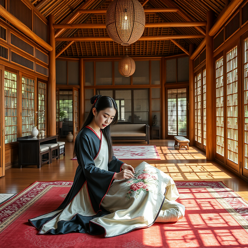 Chinese imperial era hand embroidery onto silk brocade