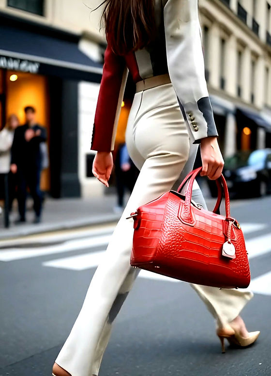 Woman hits central city carrying luxury handbag Handmade In Italy by Vivien Lauren