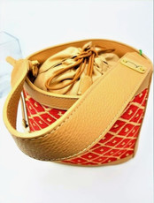 Woven Cross Body Bag in Leather by Vivien Lauren