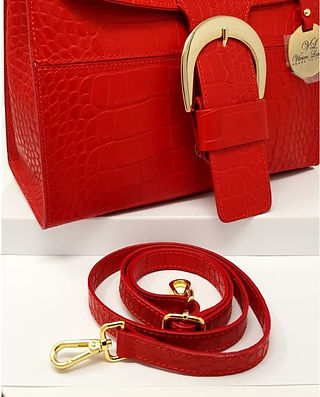 Vivienne Cocco Red Leather Bag - Handcrafted in Italy.