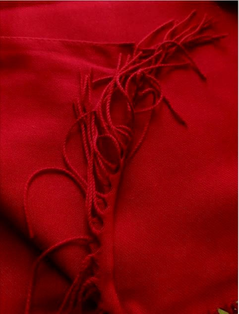 Thumbnail: Scarf Designer - Handmade Scarlet Ferrari Red Pashmina Shawl